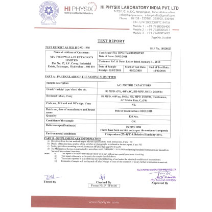 80 MFD Endurance & Damp Heat Test Report