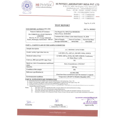 1 MFD Lab Test Report